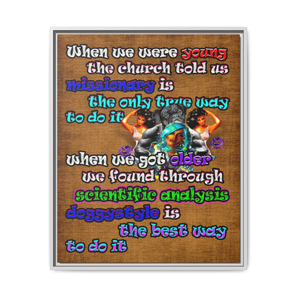doggystyle - framed canvas art (brown papyrus)