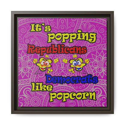 popping like popcorn - framed canvas art (pink swirl)