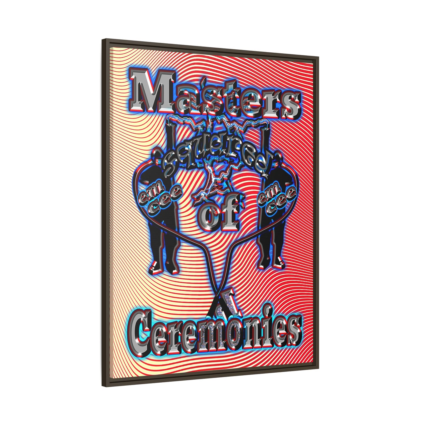 em cee squared - framed canvas art (yellow-orange wave)
