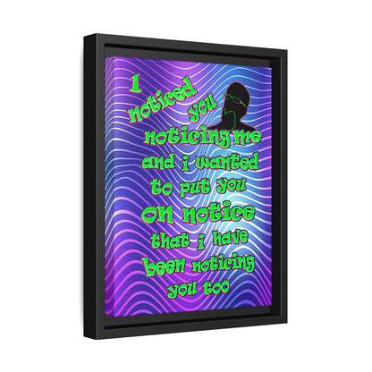 noticed you noticing - framed canvas art (purple wave)