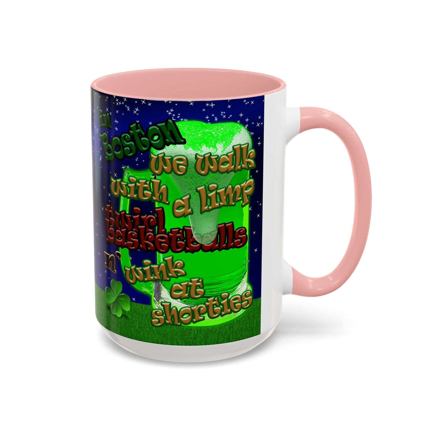 celtics logo - Accent Mug ('snoops' background)