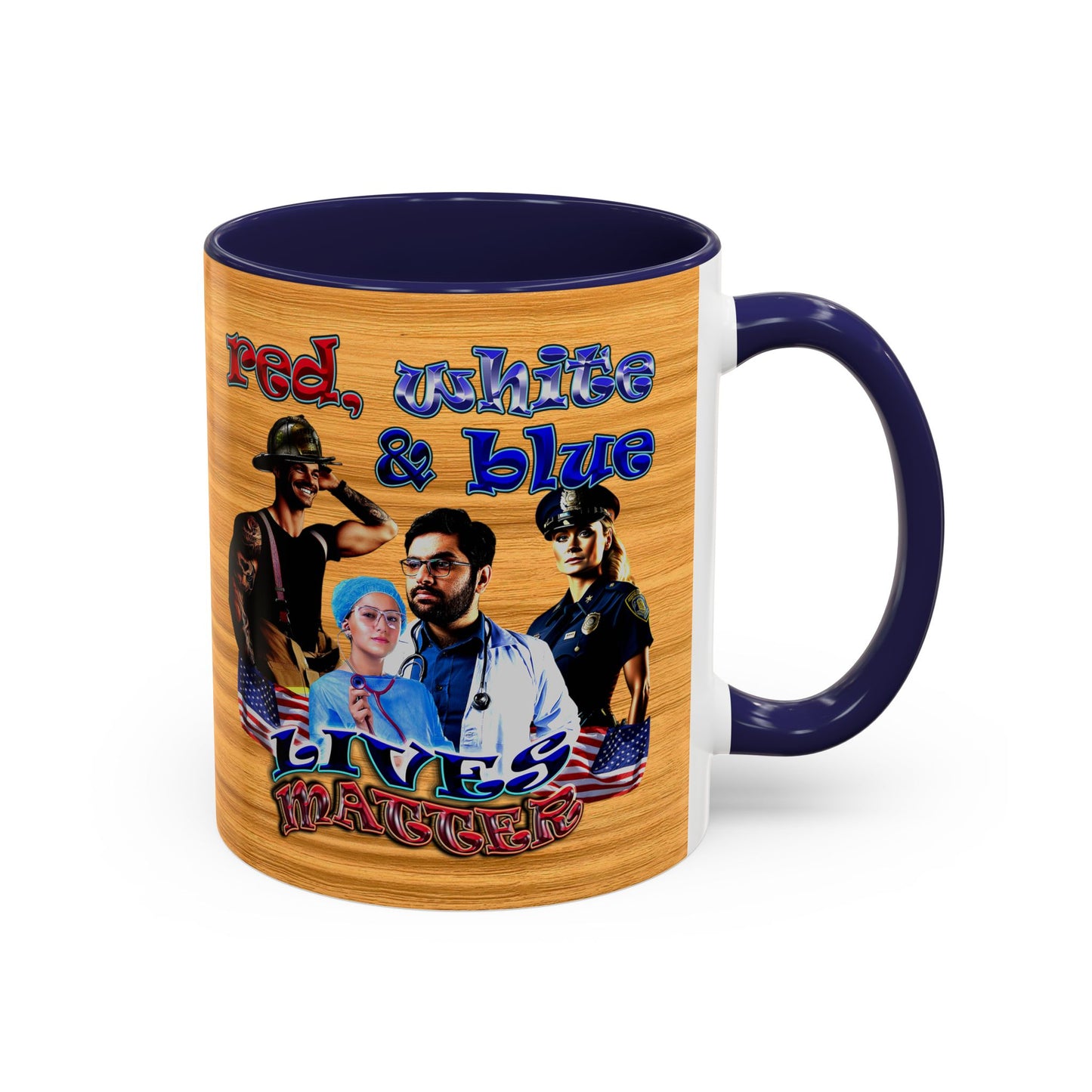 rw&b lives matter - Accent Mug (butterscotch wood finish)