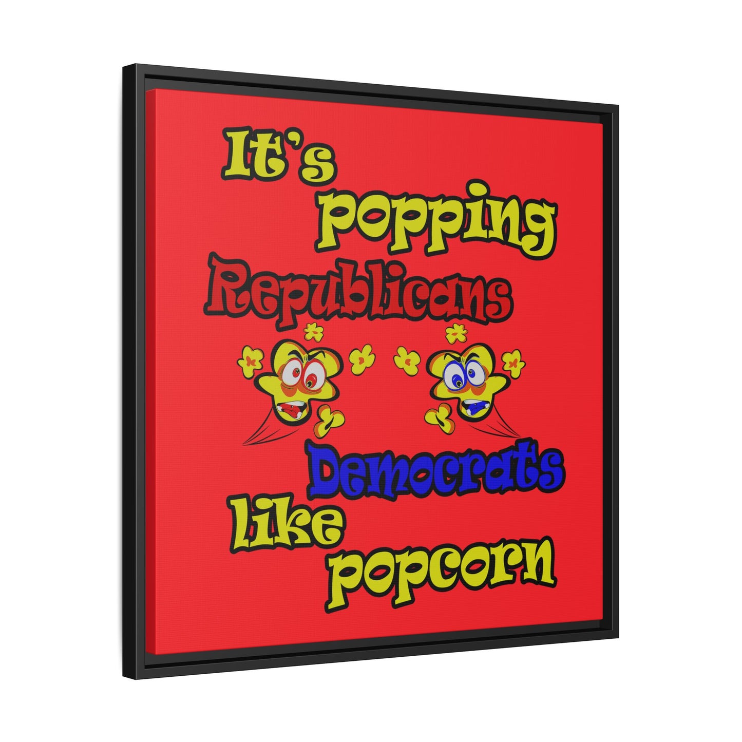 popping like popcorn - framed canvas art (red)