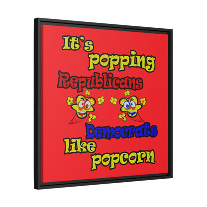 popping like popcorn - framed canvas art (red)