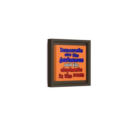 donkeys and elephants - framed canvas art (crusta)
