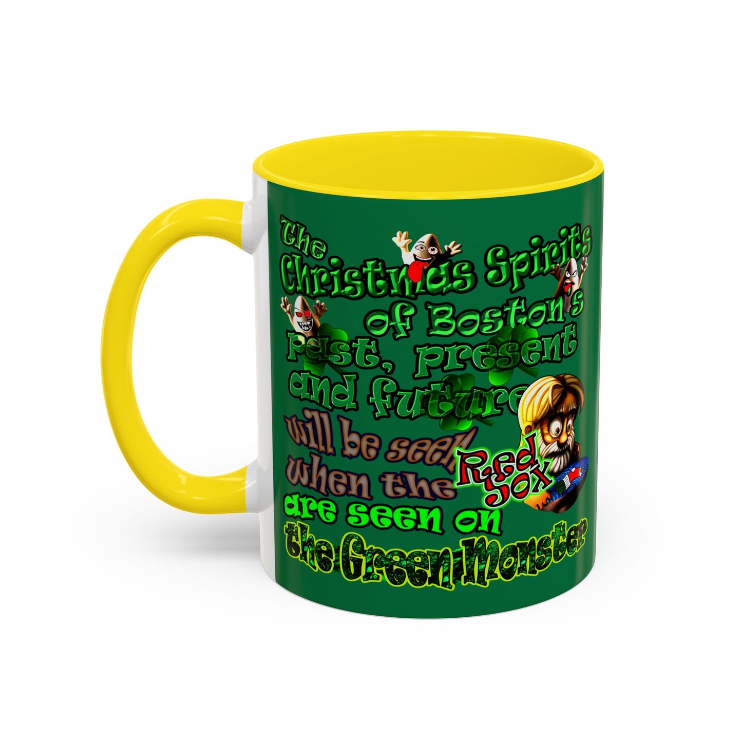 christmas spirits of boston - Accent Mug (dark green)