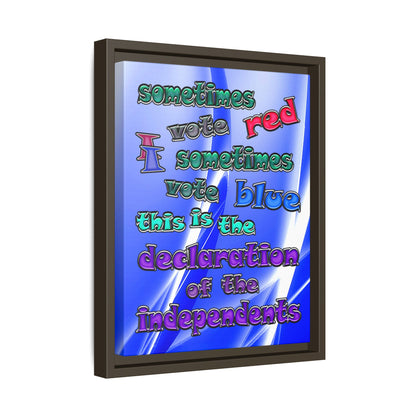 declaration of the independents - framed canvas art (blue-white wave)
