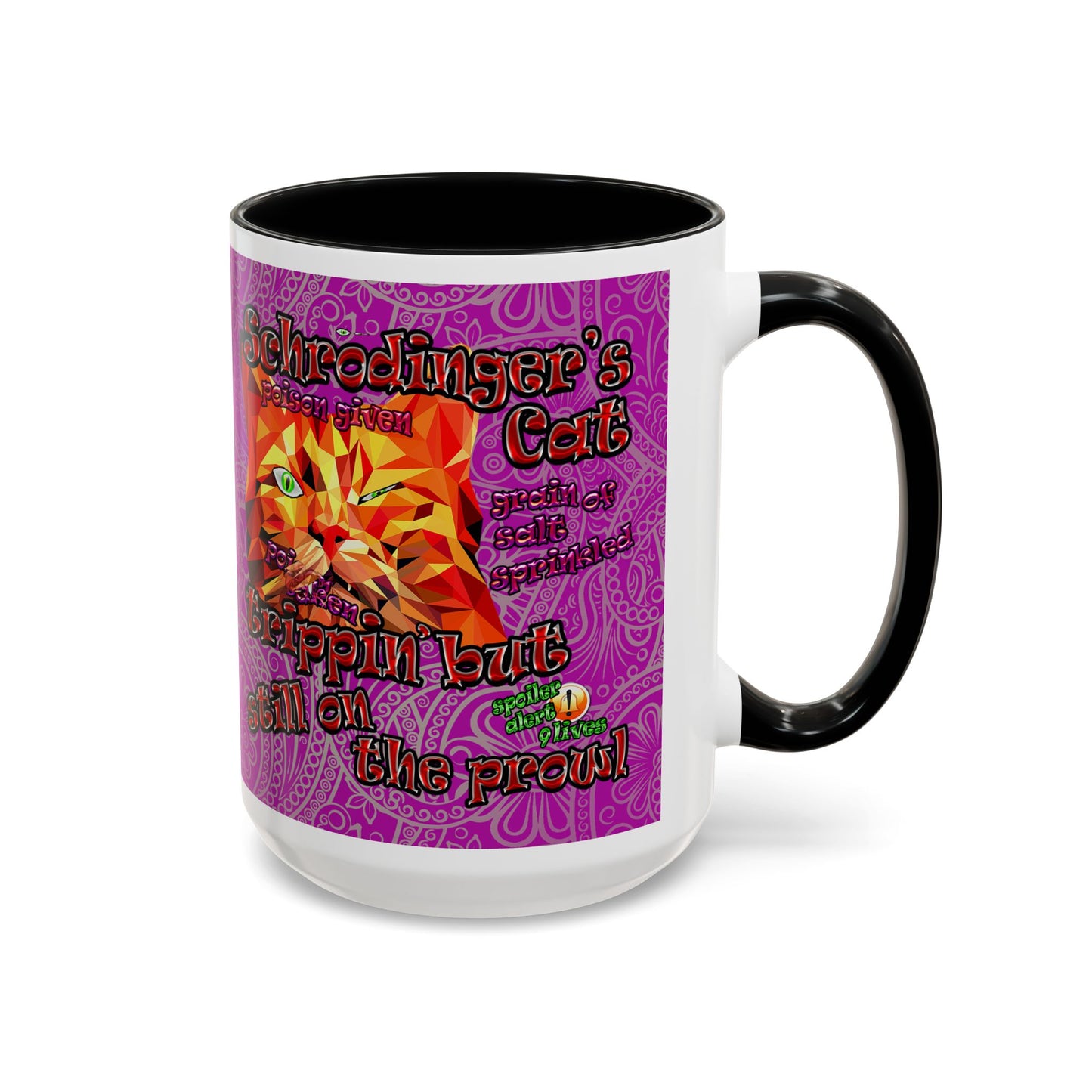 schrodinger's cat - Accent Mug (pink swirl)