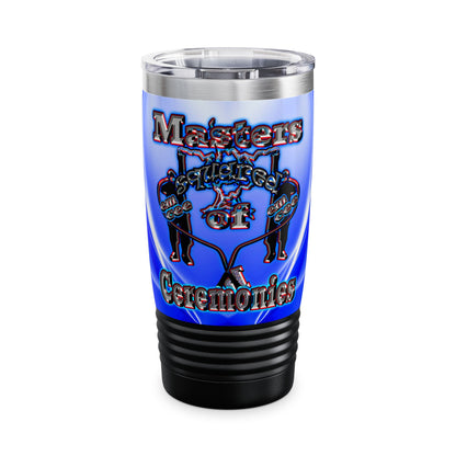 em cee squared - Ringneck Tumbler, 20oz (blue-white wave)