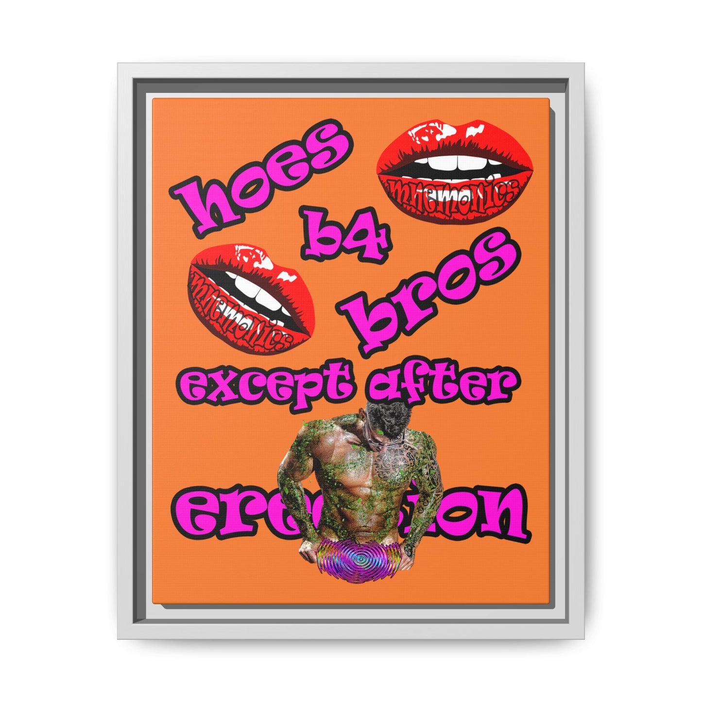 hoes b4 bros - framed canvas art (crusta)