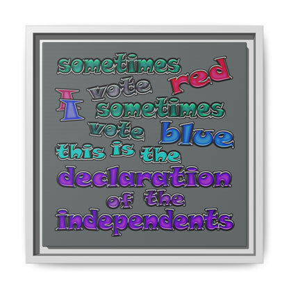 declaration of the independents - framed canvas art (dark grey)