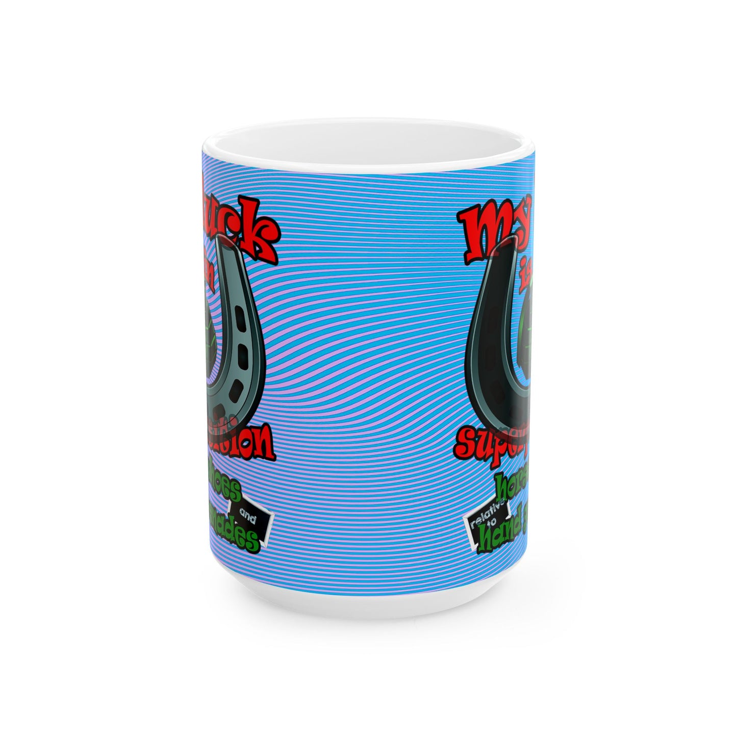 my luck - White Mug (light blue-purple wave)