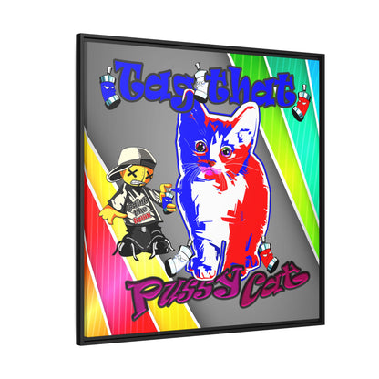tag that - framed canvas art (rainbow split)