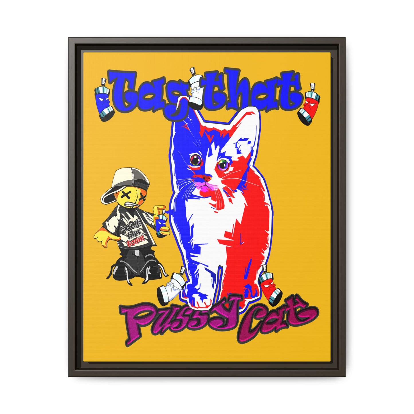 tag that - framed canvas art (yellow)
