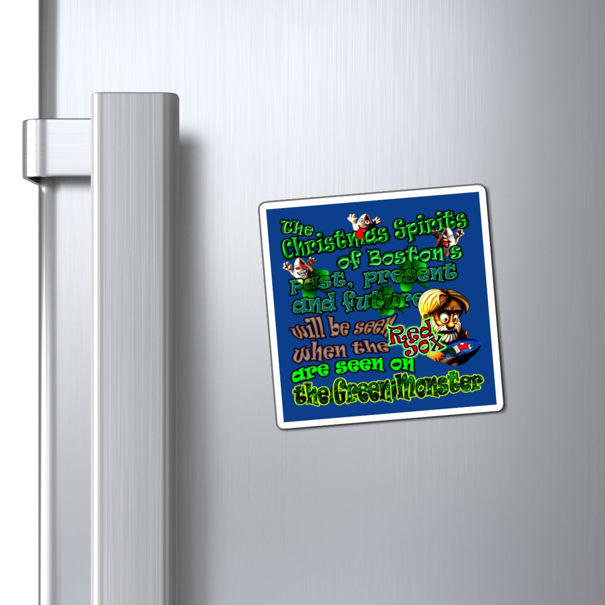 christmas spirits of boston - Magnets - (dark blue)