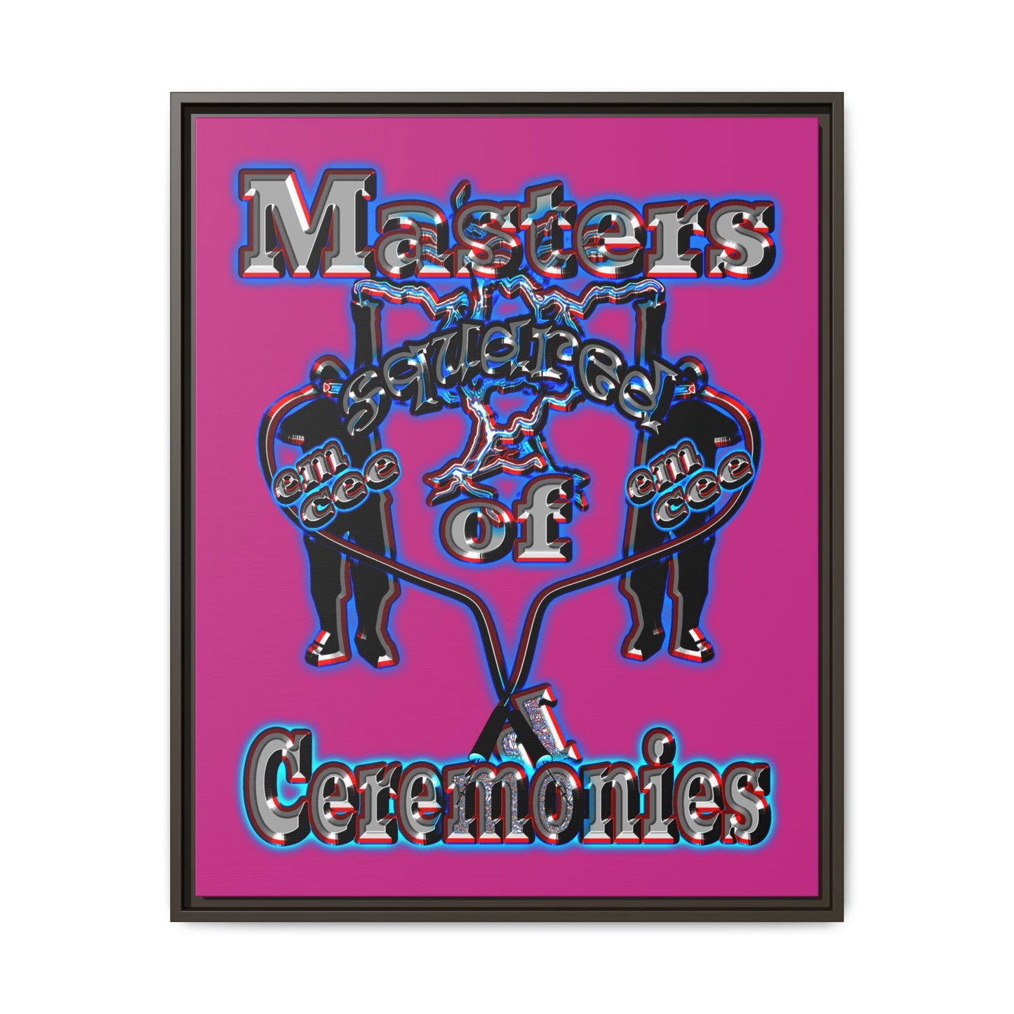em cee squared - framed canvas art (pink)
