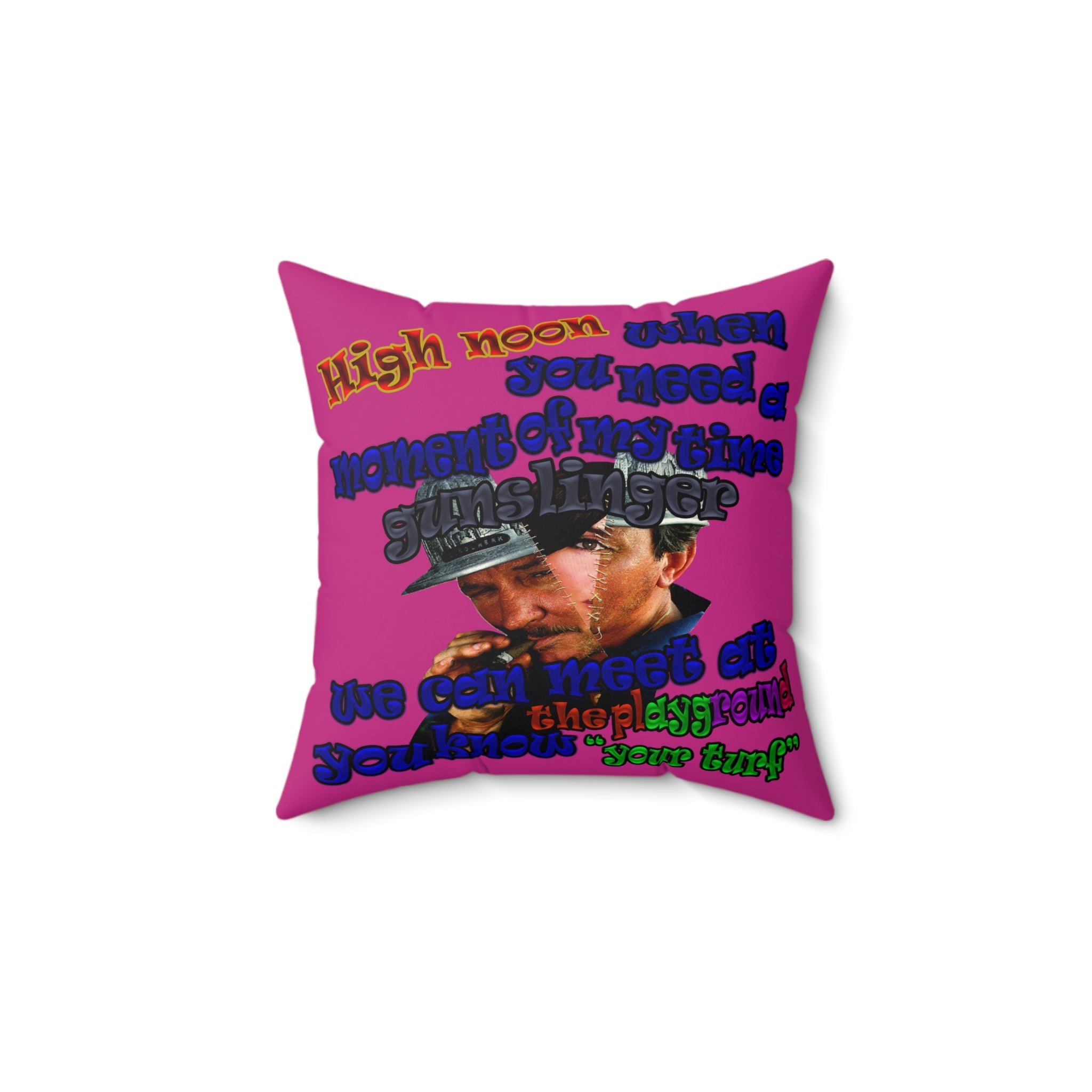 high noon - Faux Suede Square Pillow - (pink)
