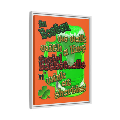 celtics logo - framed canvas art (orange)