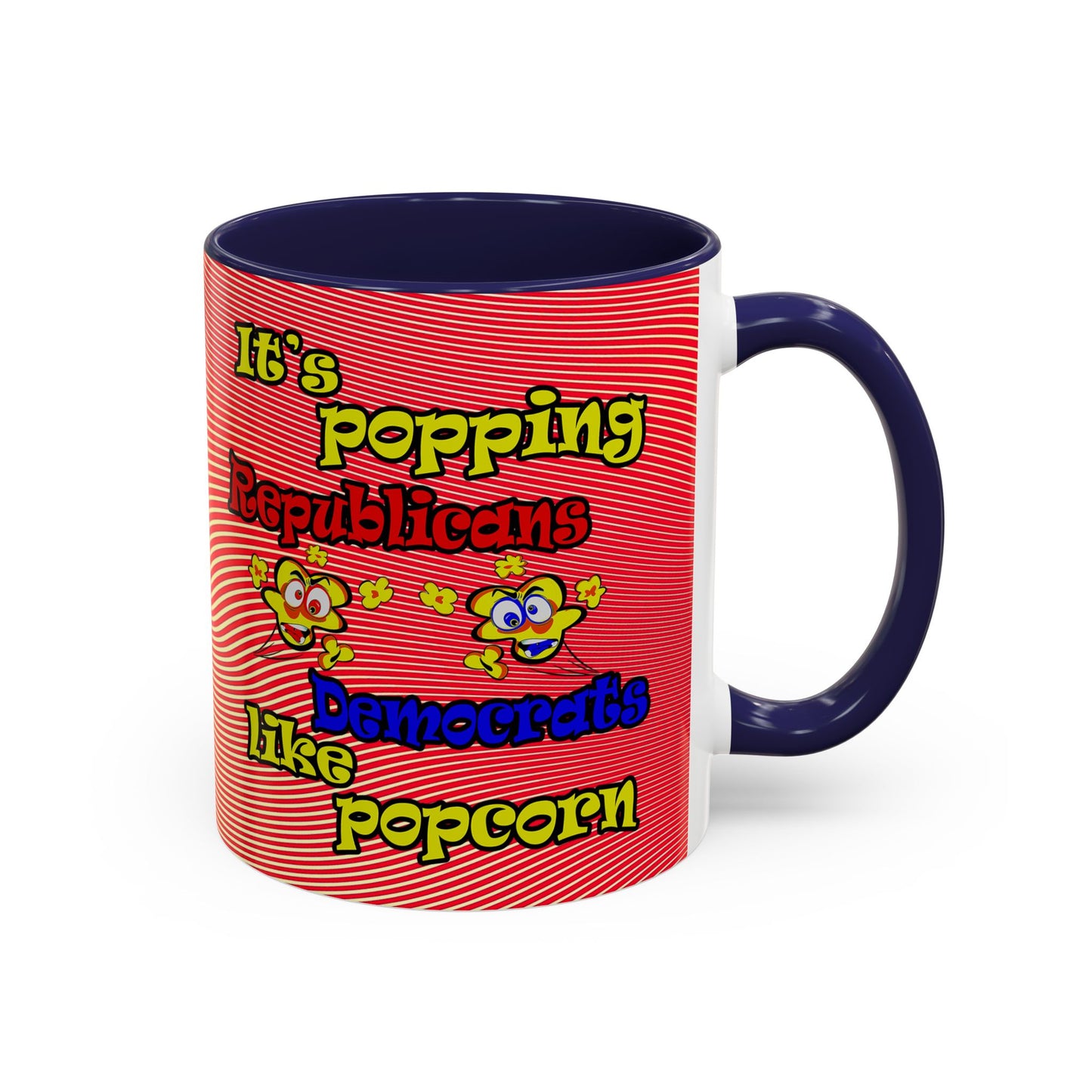 popping like popcorn - Accent Mug (yellow-orange wave)