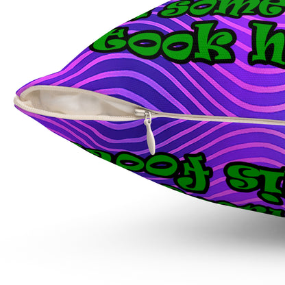 turtle race - Spun Polyester Square Pillow - (purple wave)