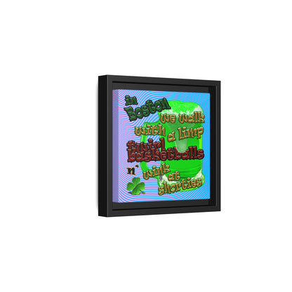 celtics logo - framed canvas art (light blue-purple wave)