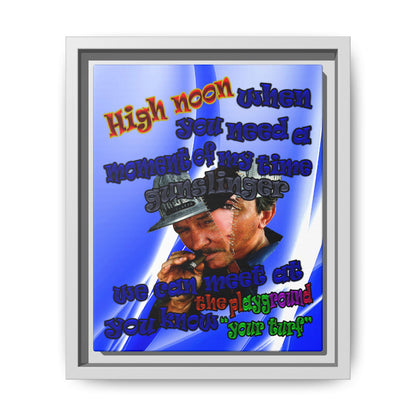 high noon - framed canvas art (blue-white wave)