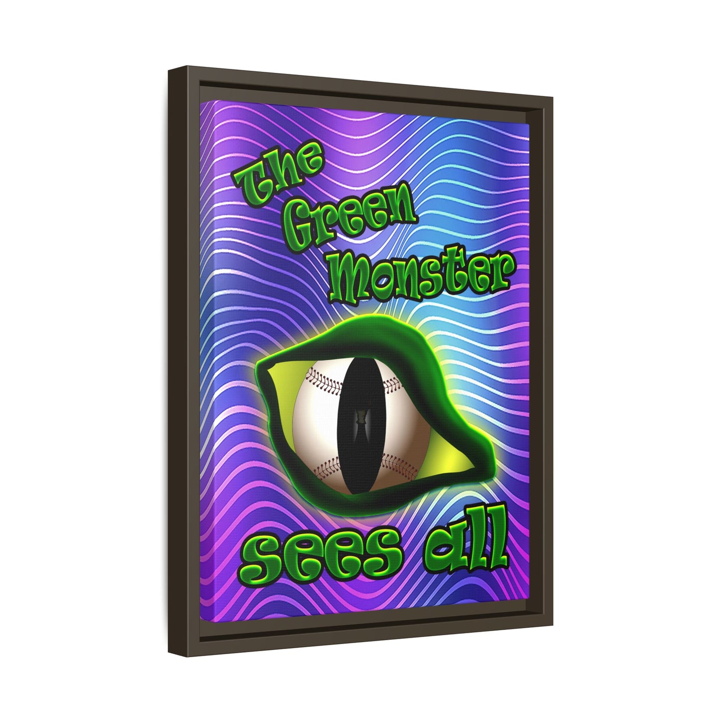 green monster - framed canvas art (purple wave)