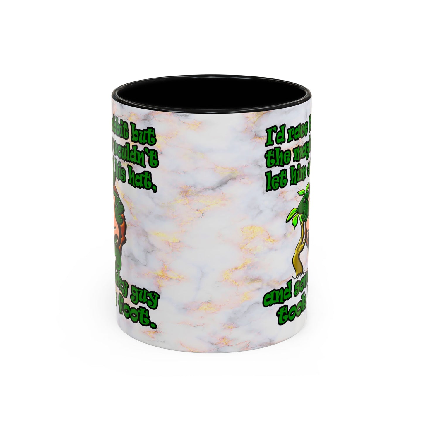 turtle race - Accent Mug (white marble)