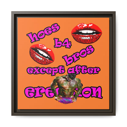 hoes b4 bros - framed canvas art (crusta)
