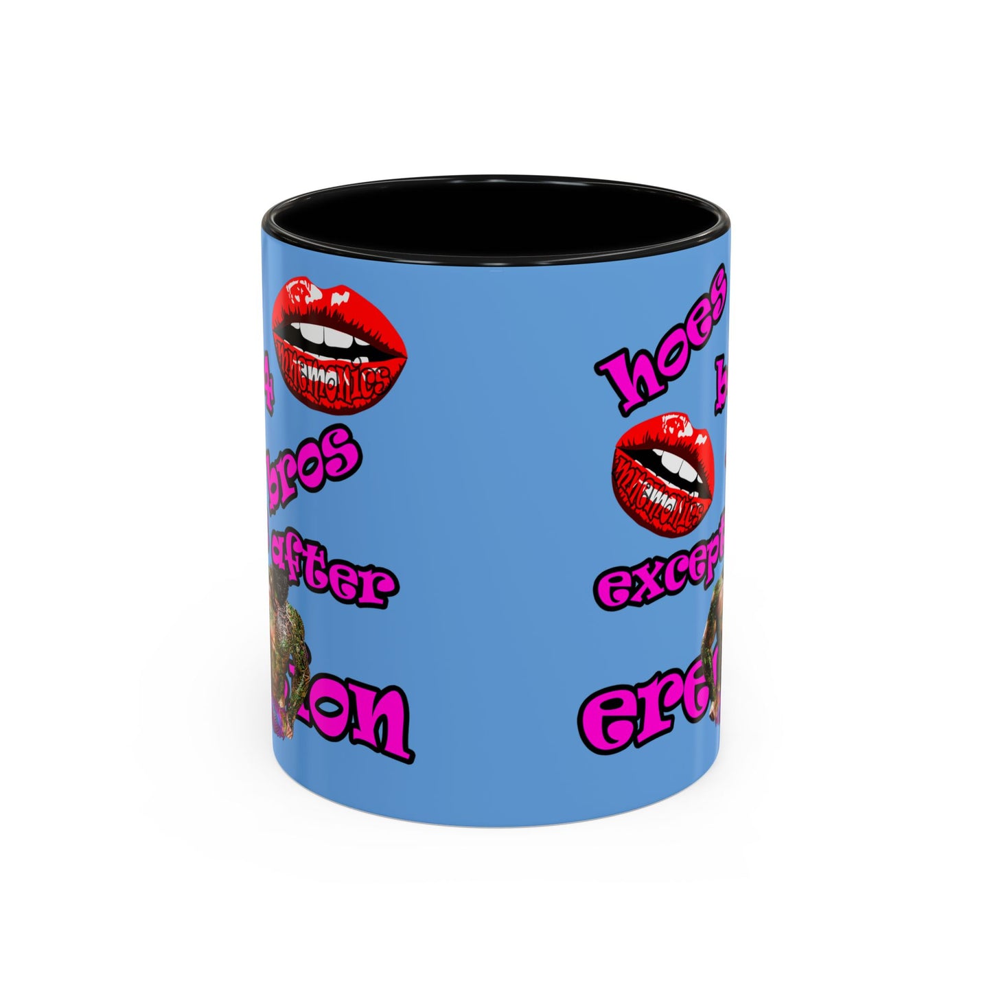 hoes b4 bros - Accent Mug (light blue)