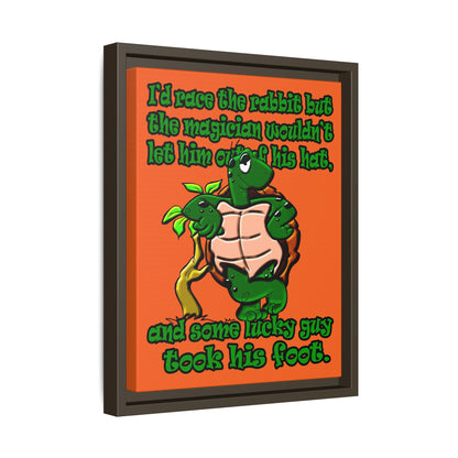 turtle race - framed canvas art (orange)