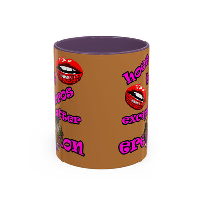 hoes b4 bros - Accent Mug (light brown)
