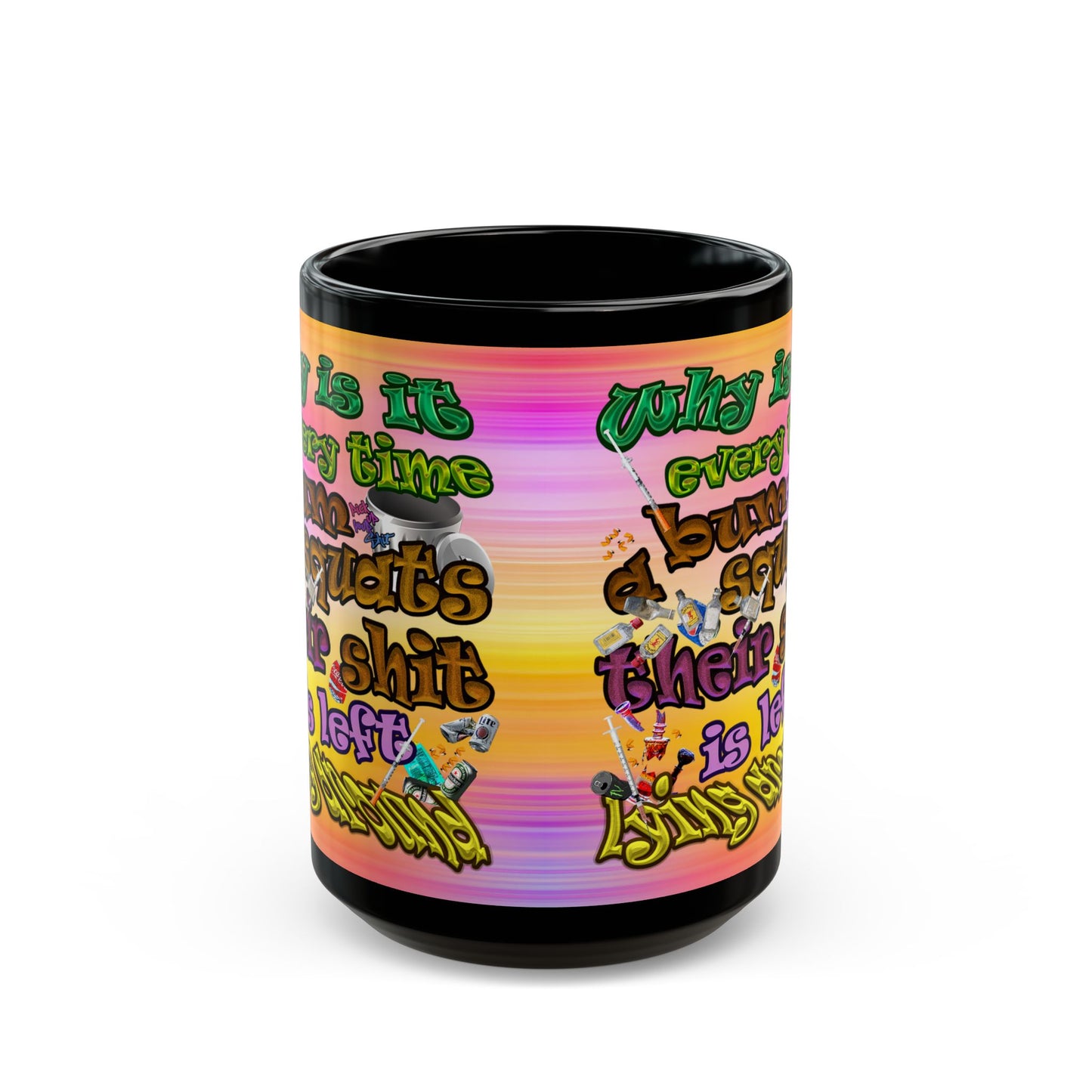 the bum's shit - Black Mug (color blur)