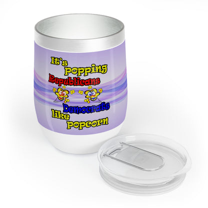 popping like popcorn - Chill Wine Tumbler (light blue-pink wave)