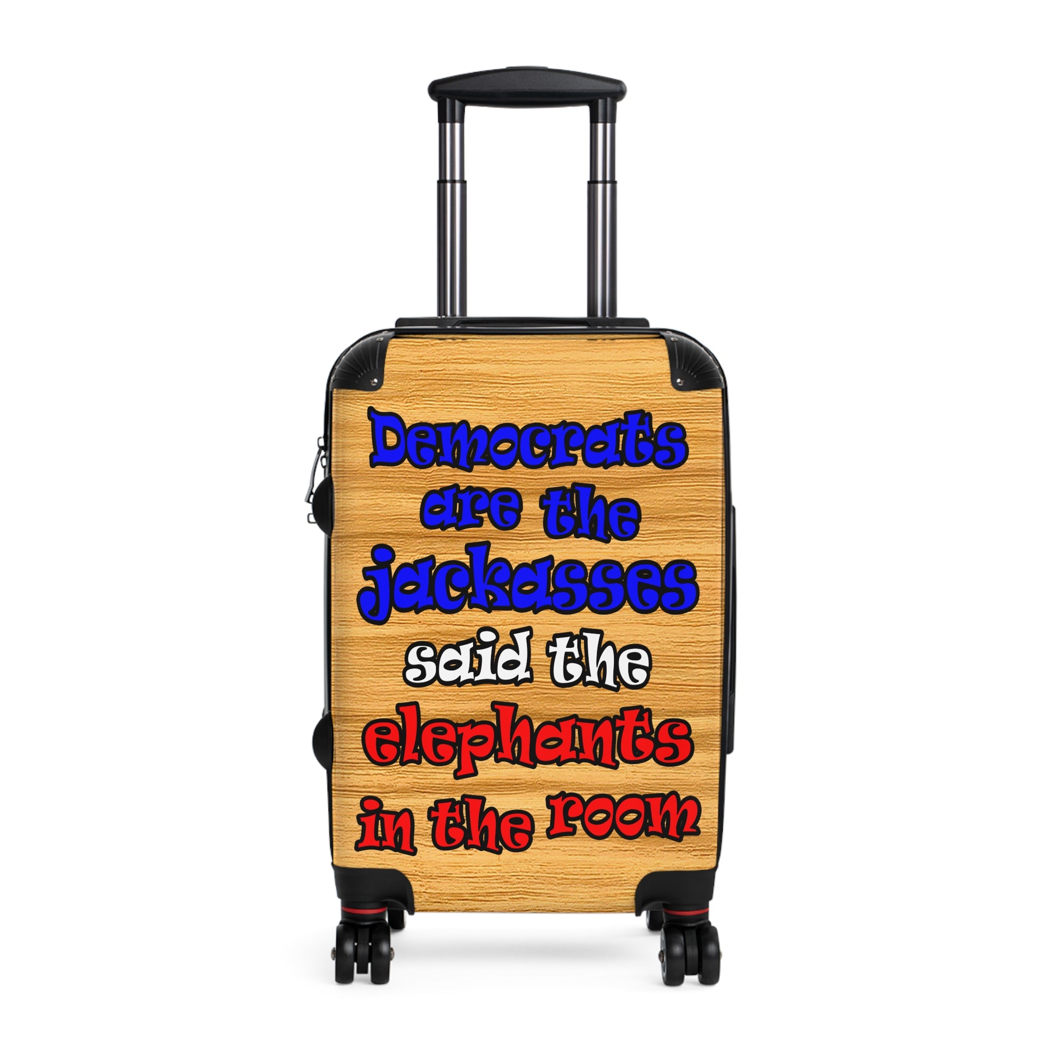 donkeys and elephants - Suitcase (butterscotch wood finish)
