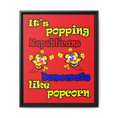 popping like popcorn - framed canvas art (red)