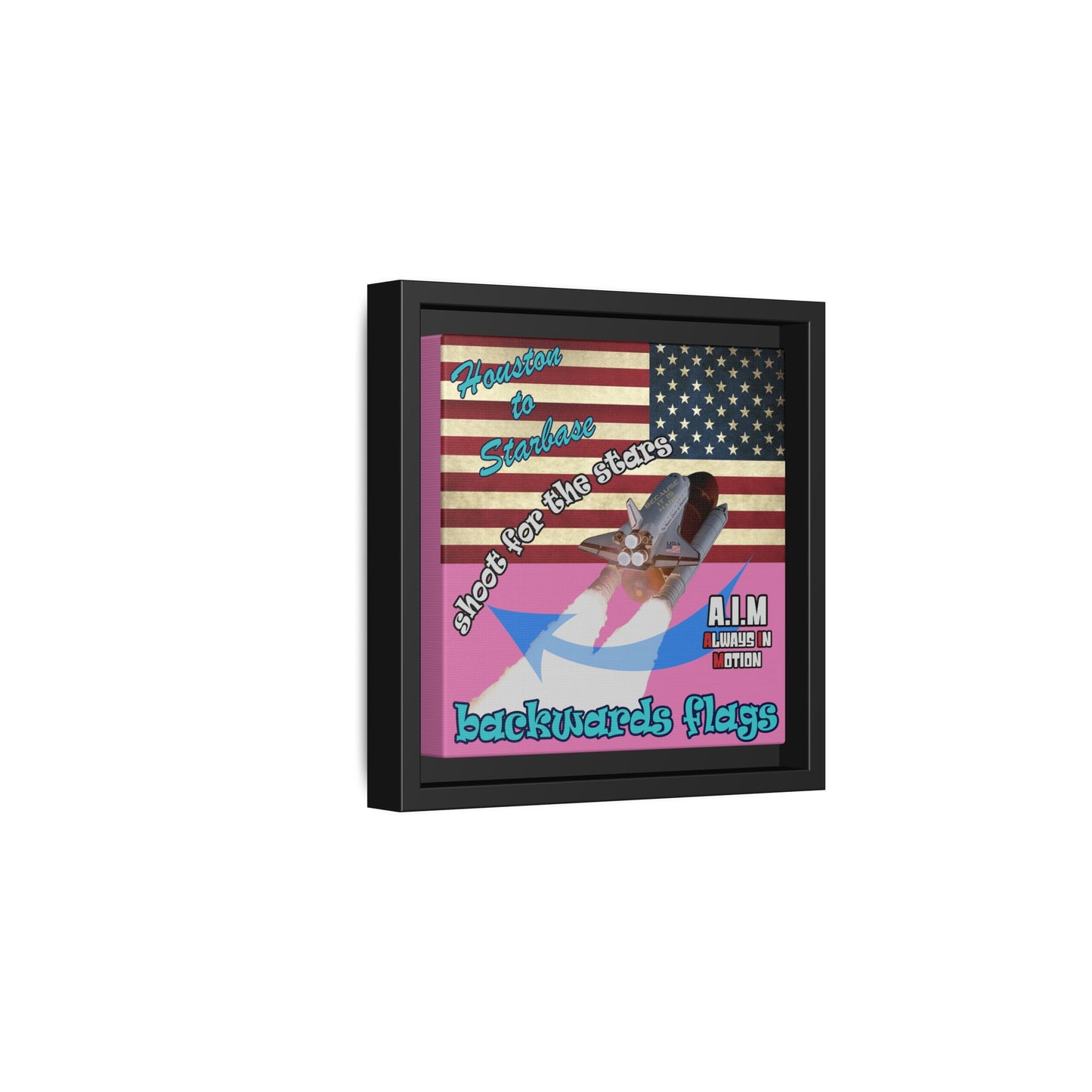 shoot for the stars - framed canvas art (light pink)