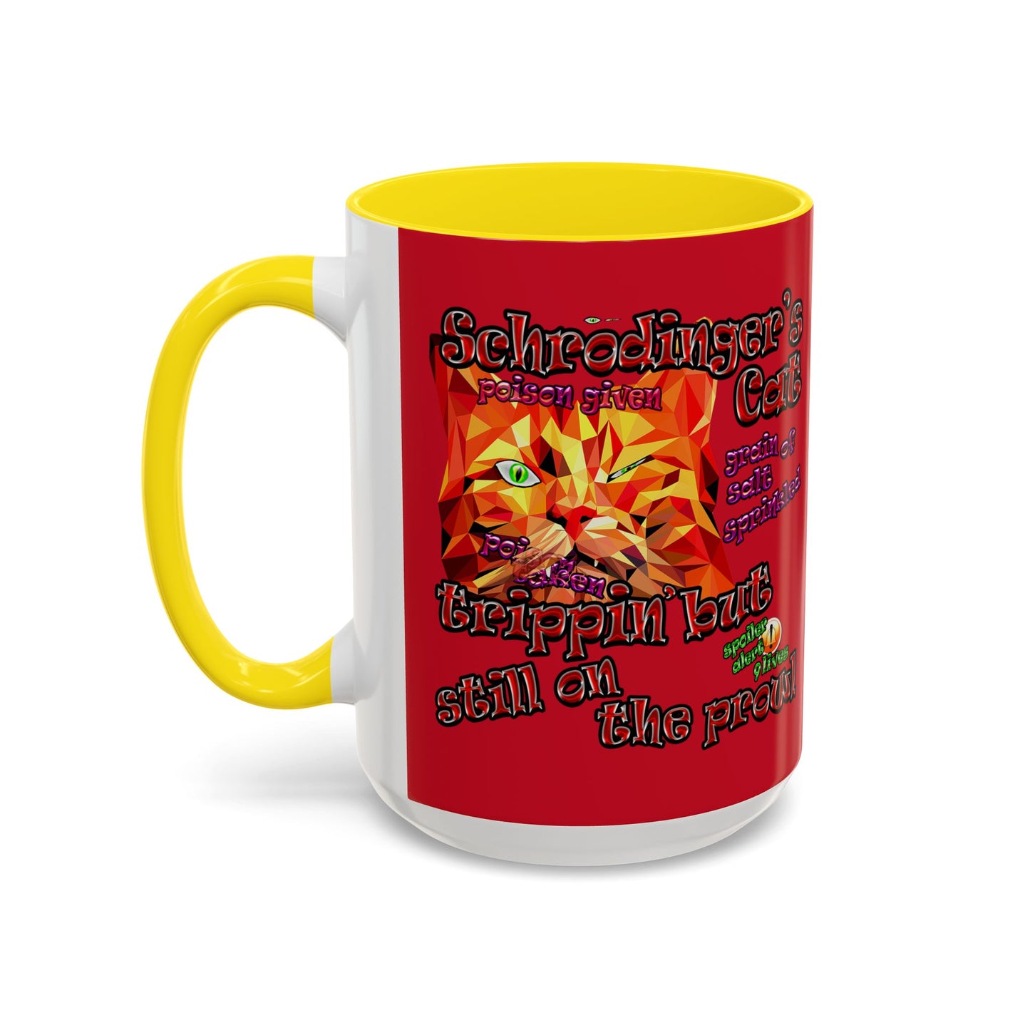 schrodinger's cat - Accent Mug (dark red)