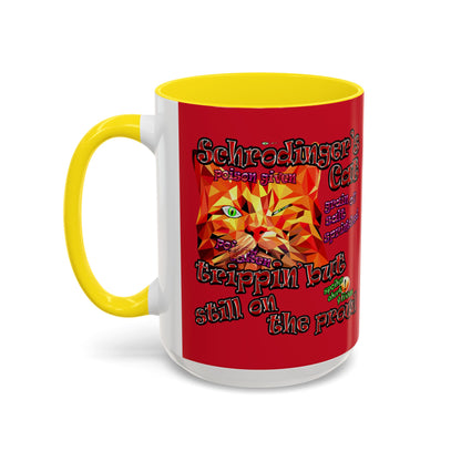 schrodinger's cat - Accent Mug (dark red)