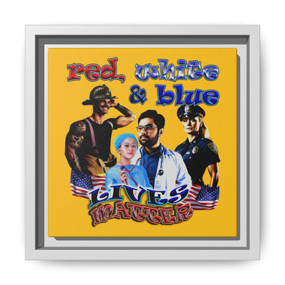 rw&b lives matter - framed canvas art (yellow)