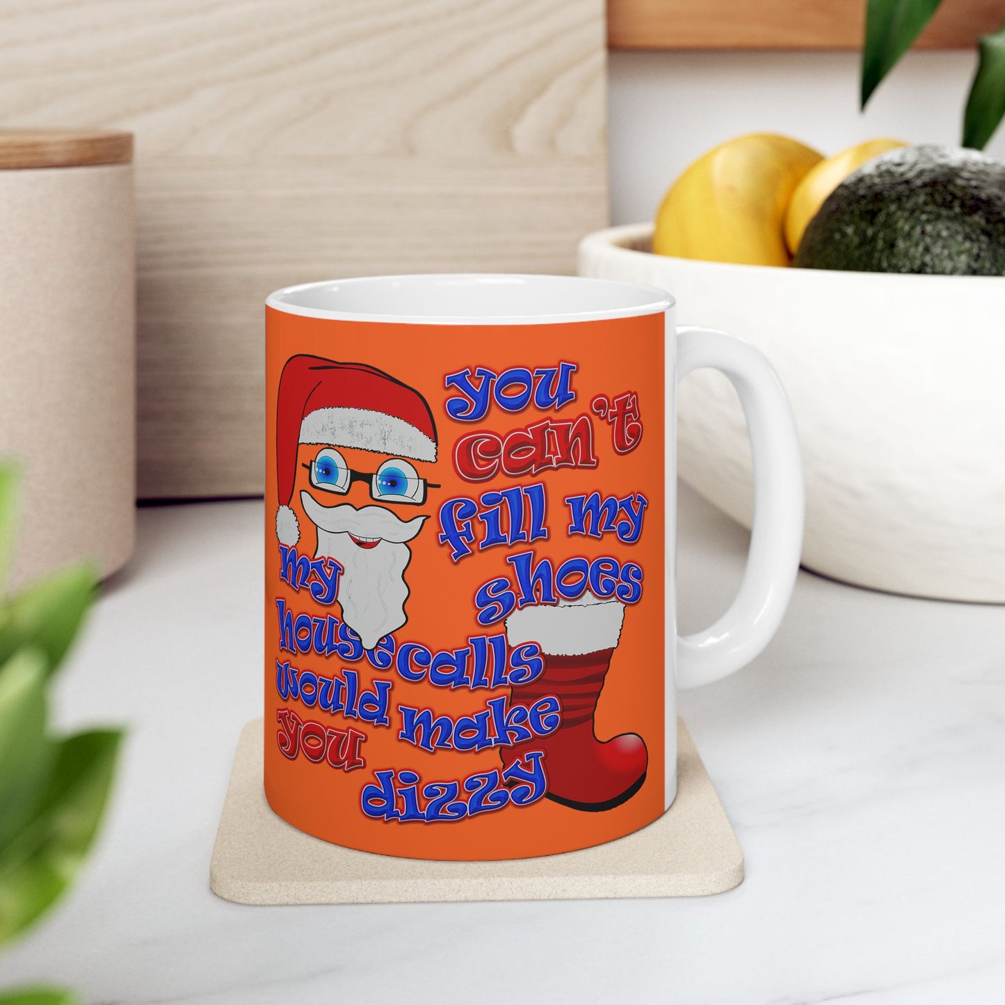 santa's shoes - White Mug (orange)