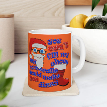 santa's shoes - White Mug (orange)
