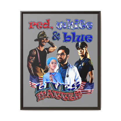 rw&b lives matter - framed canvas art (grey)