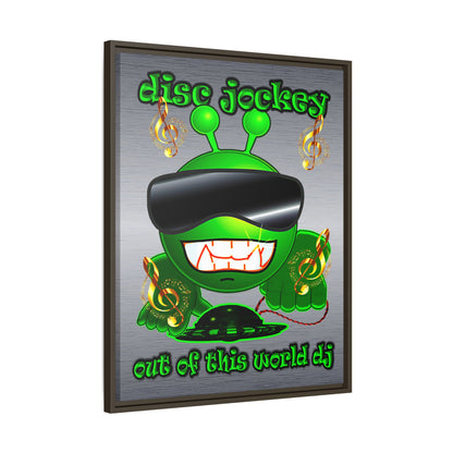 disc jockey - framed canvas art (brushed nickel)