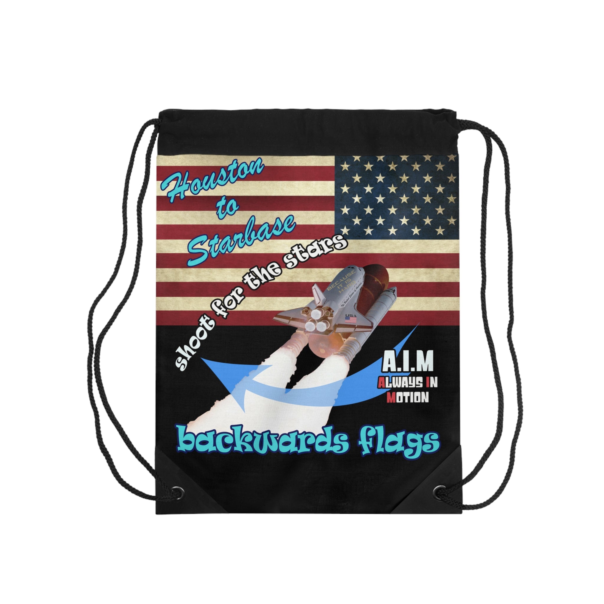 shoot for the stars - Drawstring Bag (black)
