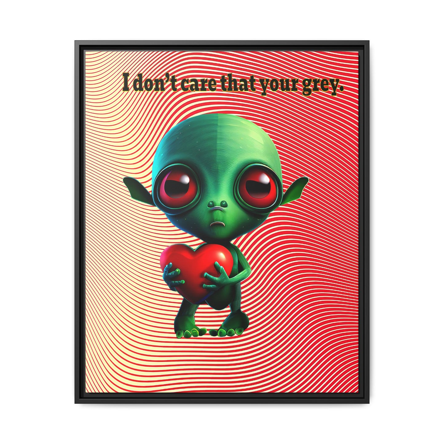 I don't care that your grey - framed canvas art (yellow-orange wave)