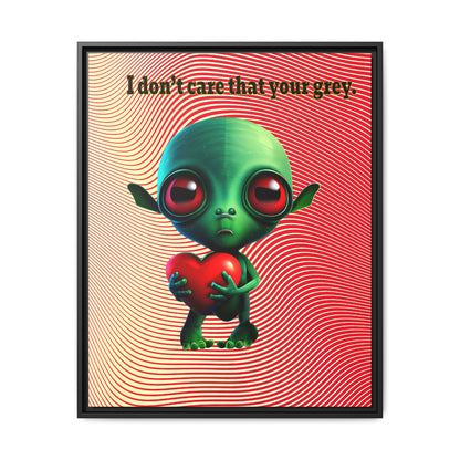 I don't care that your grey - framed canvas art (yellow-orange wave)