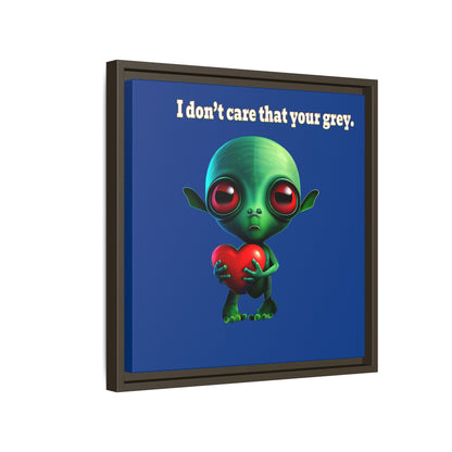 I don't care that your grey - framed canvas art (dark blue)