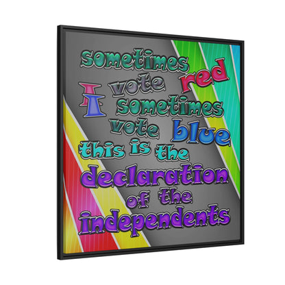 declaration of the independents - framed canvas art (rainbow split)