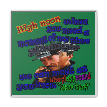 high noon - framed canvas art (dark green)